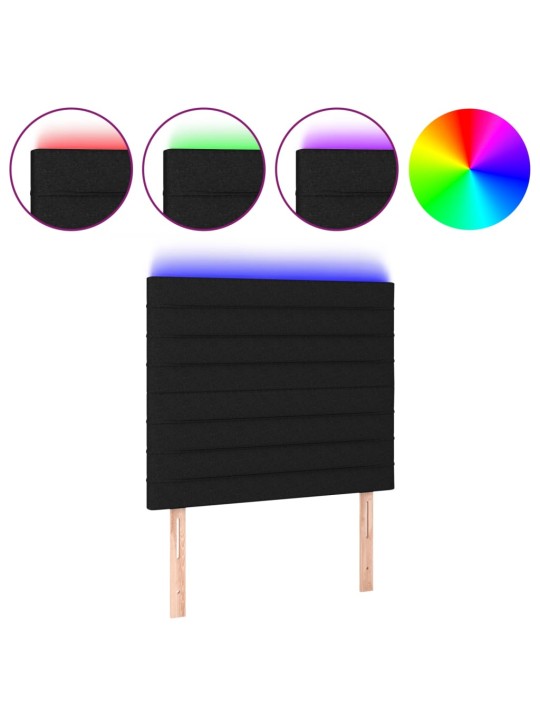 Galvūgalis su LED, juodos spalvos, 100x5x118/128cm, audinys