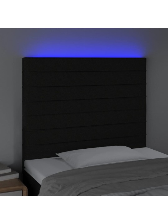 Galvūgalis su LED, juodos spalvos, 100x5x118/128cm, audinys