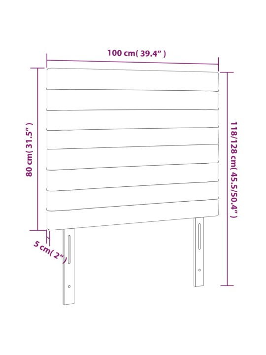 Galvūgalis su LED, juodos spalvos, 100x5x118/128cm, audinys