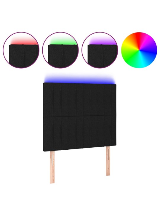 Galvūgalis su LED, juodos spalvos, 100x5x118/128cm, audinys