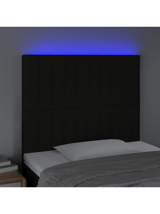 Galvūgalis su LED, juodos spalvos, 100x5x118/128cm, audinys