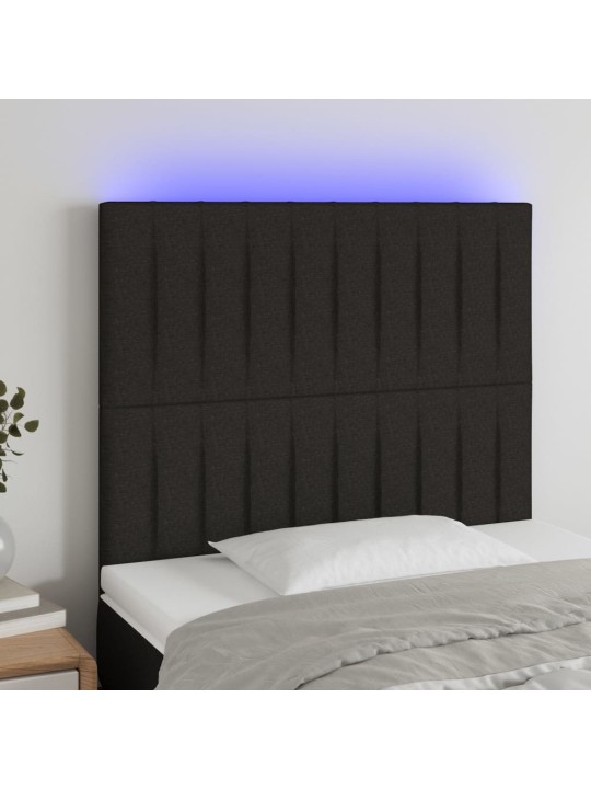 Galvūgalis su LED, juodos spalvos, 100x5x118/128cm, audinys