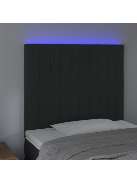 Galvūgalis su LED, juodos spalvos, 100x5x118/128cm, aksomas