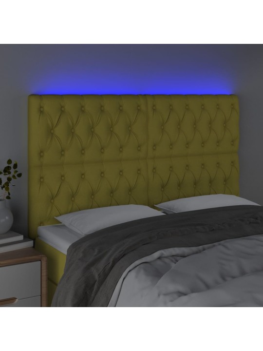 Galvūgalis su LED, žalios spalvos, 144x7x118/128cm, audinys