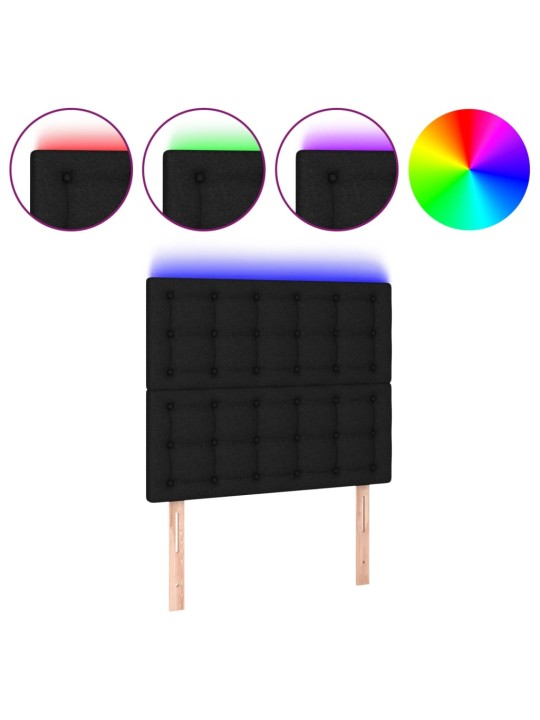 Galvūgalis su LED, juodos spalvos, 100x5x118/128cm, audinys