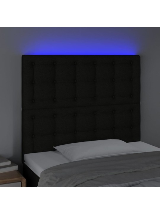 Galvūgalis su LED, juodos spalvos, 100x5x118/128cm, audinys