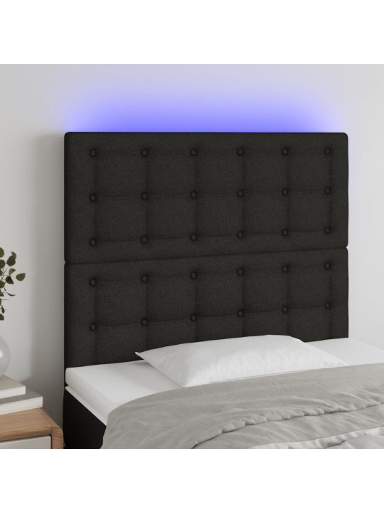 Galvūgalis su LED, juodos spalvos, 100x5x118/128cm, audinys