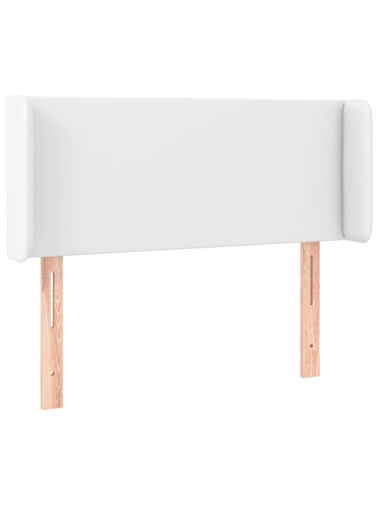 Galvūgalis su LED, baltos spalvos, 103x16x78/88cm, dirbtinė oda