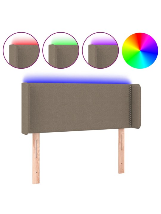 Galvūgalis su LED, taupe spalvos, 93x16x78/88cm, audinys