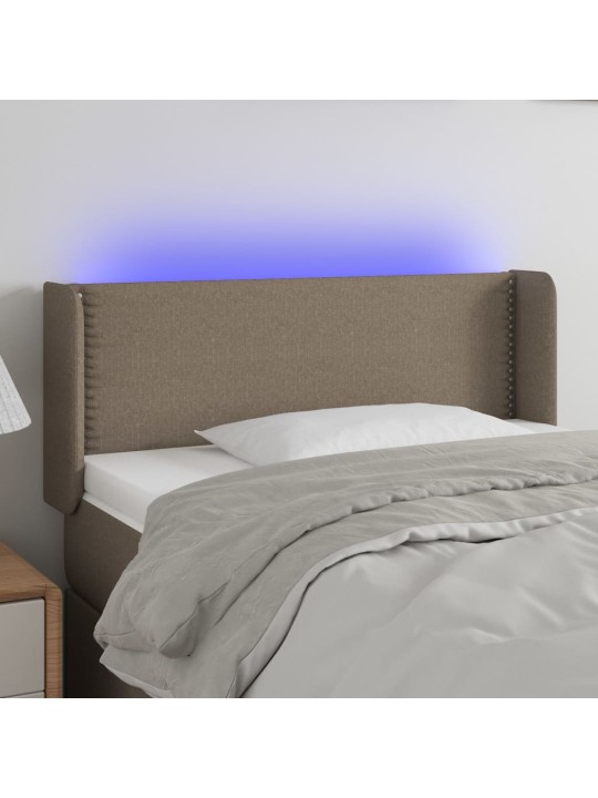 Galvūgalis su LED, taupe spalvos, 93x16x78/88cm, audinys