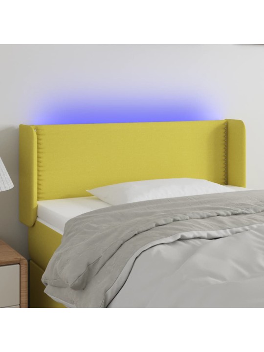 Galvūgalis su LED, žalios spalvos, 93x16x78/88cm, audinys