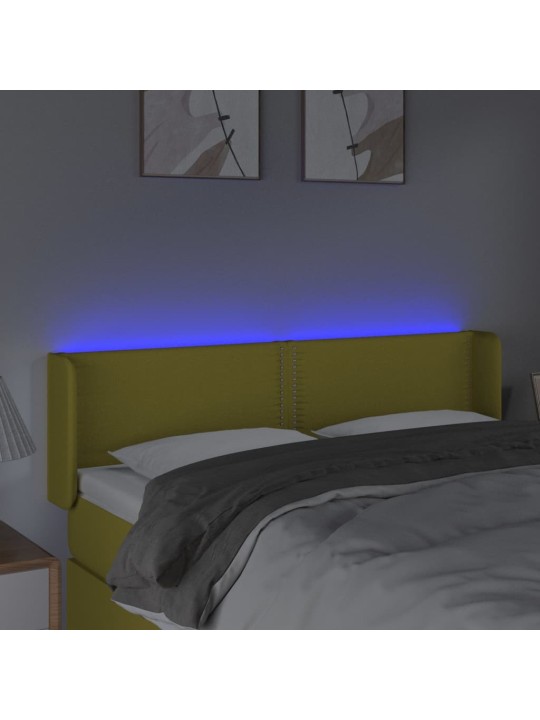 Galvūgalis su LED, žalios spalvos, 147x16x78/88cm, audinys