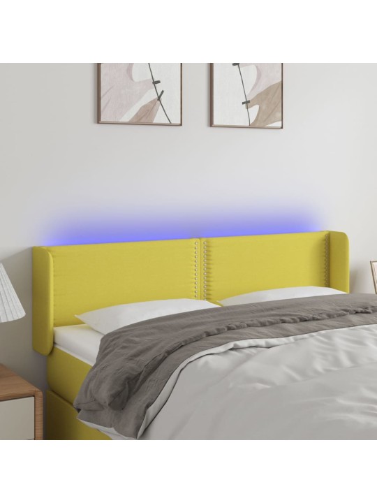 Galvūgalis su LED, žalios spalvos, 147x16x78/88cm, audinys