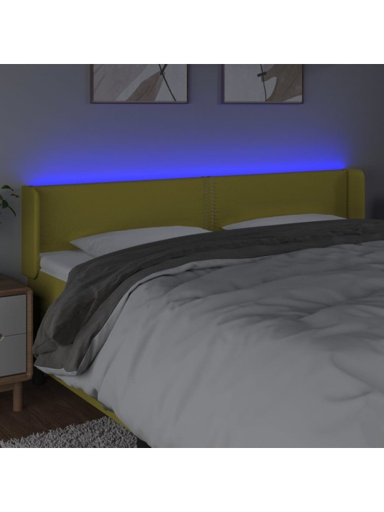 Galvūgalis su LED, žalios spalvos, 163x16x78/88cm, audinys