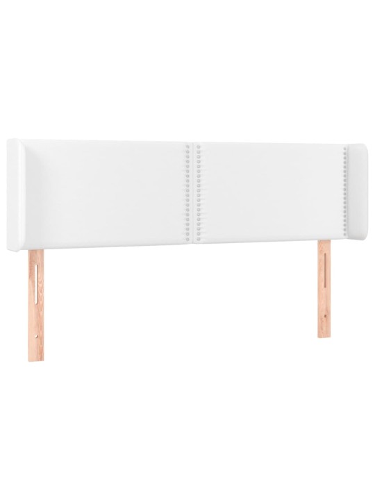 Galvūgalis su LED, baltos spalvos, 147x16x78/88cm, dirbtinė oda