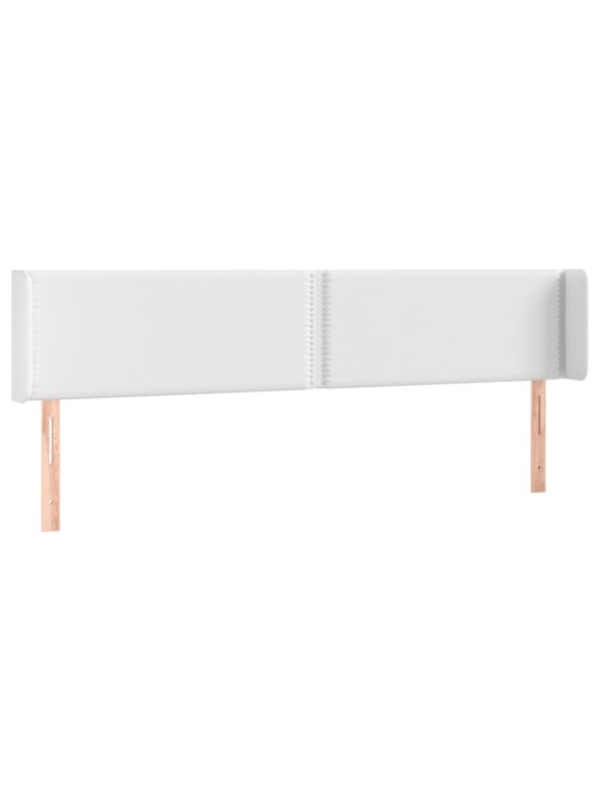 Galvūgalis su LED, baltos spalvos, 163x16x78/88cm, dirbtinė oda