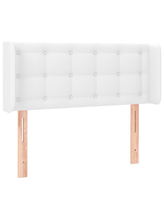 Galvūgalis su LED, baltos spalvos, 83x16x78/88cm, dirbtinė oda