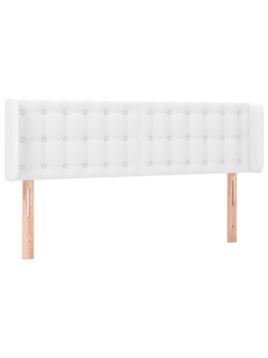 Galvūgalis su LED, baltos spalvos, 147x16x78/88cm, dirbtinė oda