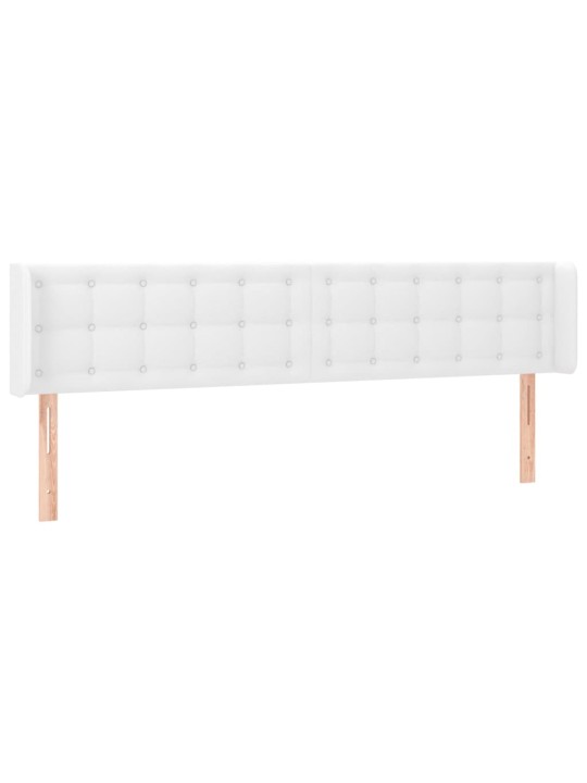 Galvūgalis su LED, baltos spalvos, 203x16x78/88cm, dirbtinė oda