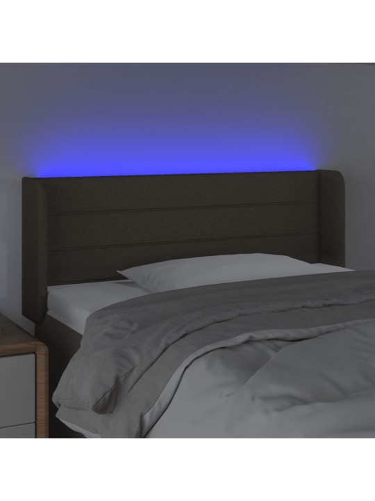Galvūgalis su LED, taupe spalvos, 93x16x78/88cm, audinys