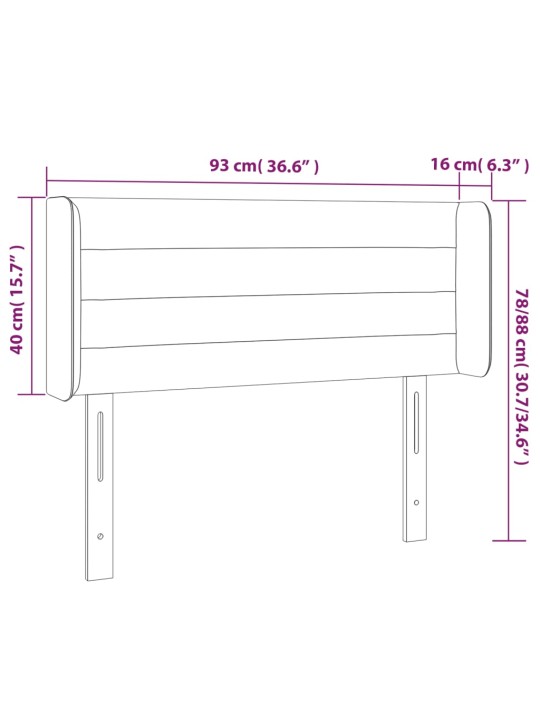 Galvūgalis su LED, taupe spalvos, 93x16x78/88cm, audinys