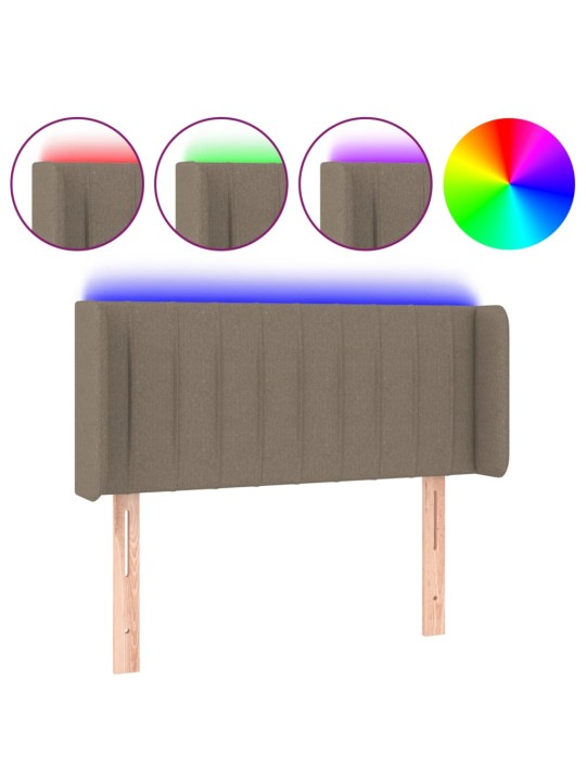 Galvūgalis su LED, taupe spalvos, 93x16x78/88cm, audinys