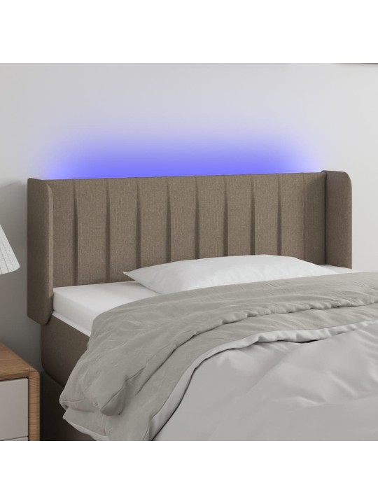 Galvūgalis su LED, taupe spalvos, 93x16x78/88cm, audinys