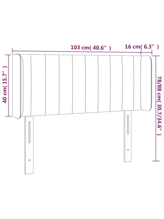 Galvūgalis su LED, žalios spalvos, 103x16x78/88cm, audinys