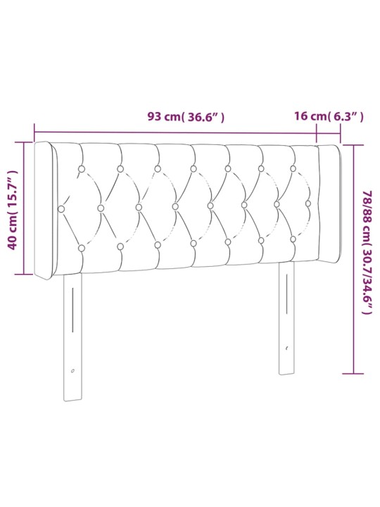 Galvūgalis su LED, taupe spalvos, 93x16x78/88cm, audinys