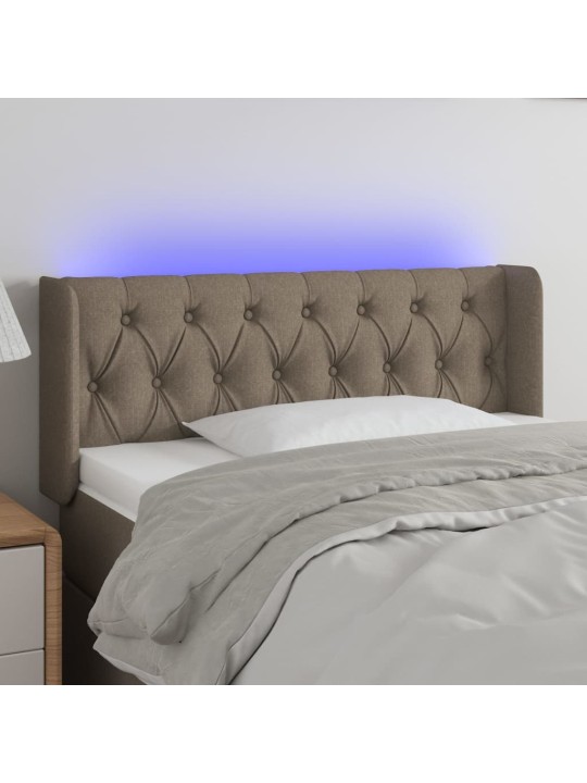 Galvūgalis su LED, taupe spalvos, 93x16x78/88cm, audinys