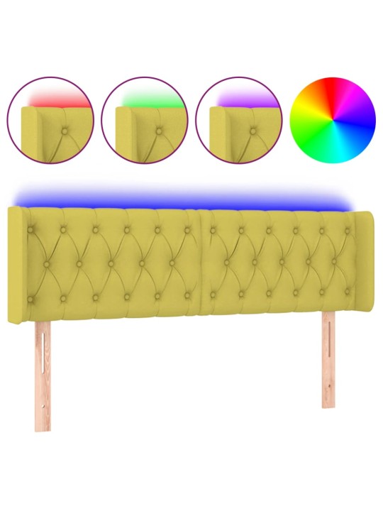 Galvūgalis su LED, žalios spalvos, 147x16x78/88cm, audinys