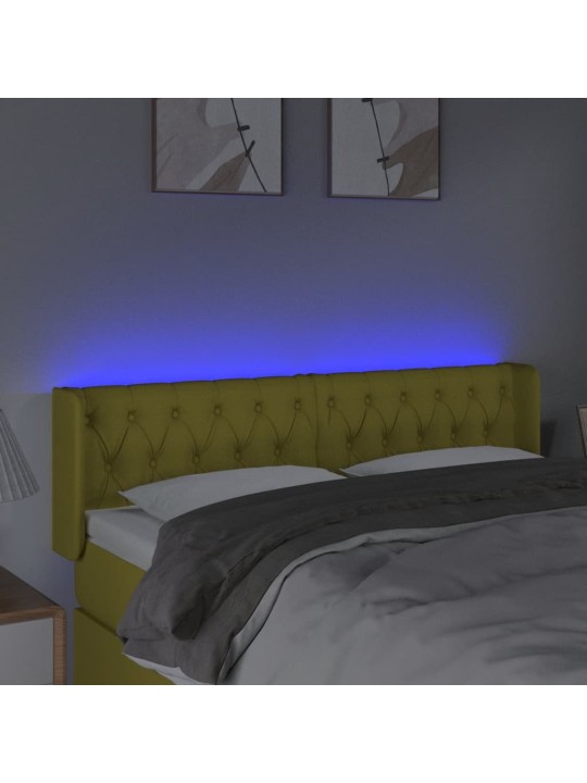 Galvūgalis su LED, žalios spalvos, 147x16x78/88cm, audinys