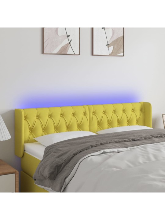 Galvūgalis su LED, žalios spalvos, 147x16x78/88cm, audinys