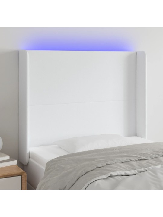 Galvūgalis su LED, baltos spalvos, 93x16x118/128 cm