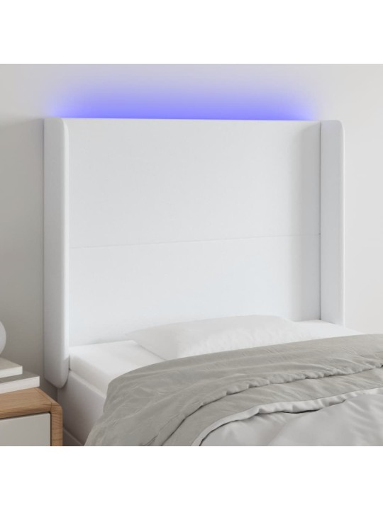 Galvūgalis su LED, baltos spalvos, 103x16x118/128 cm