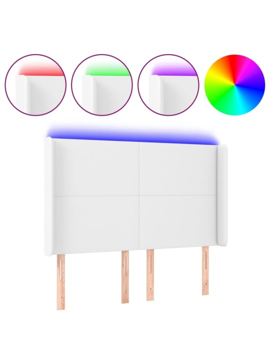 Galvūgalis su LED, baltos spalvos, 147x16x118/128 cm
