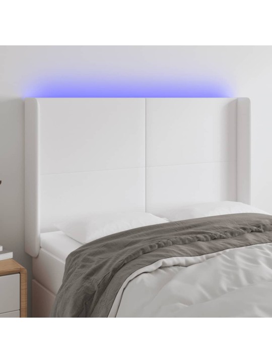 Galvūgalis su LED, baltos spalvos, 147x16x118/128 cm