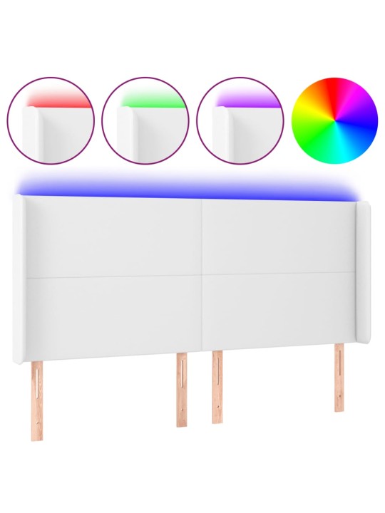 Galvūgalis su LED, baltos spalvos, 163x16x118/128 cm