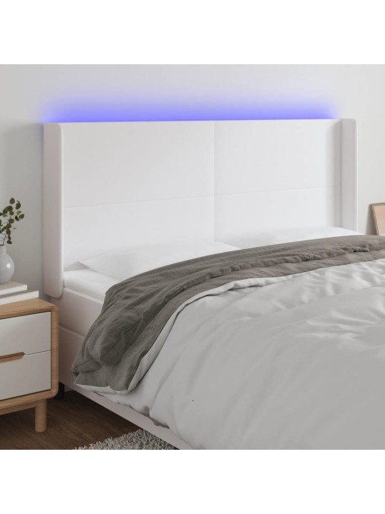 Galvūgalis su LED, baltos spalvos, 163x16x118/128 cm