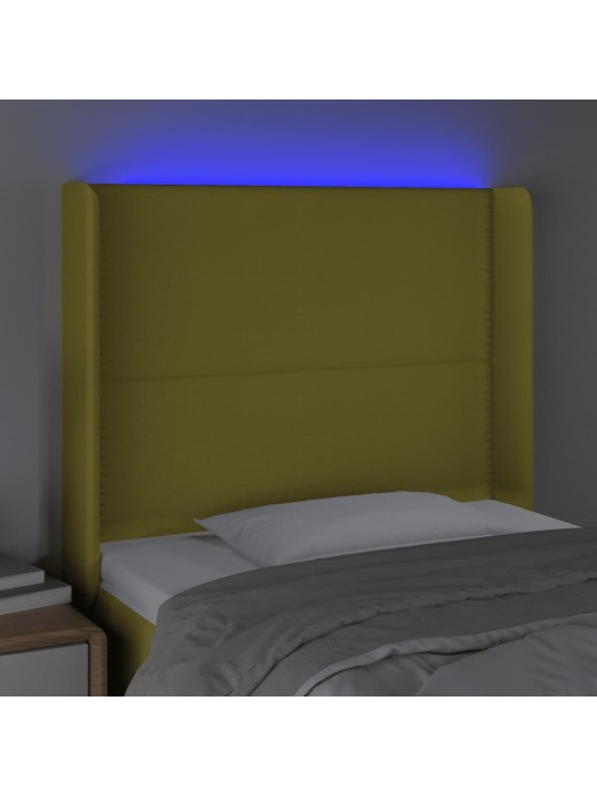 Galvūgalis su LED, žalios spalvos, 83x16x118/128cm, audinys