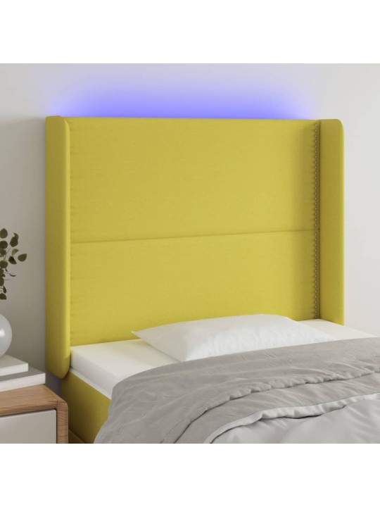 Galvūgalis su LED, žalios spalvos, 83x16x118/128cm, audinys