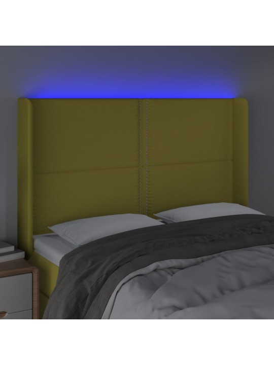Galvūgalis su LED, žalios spalvos, 147x16x118/128cm, audinys