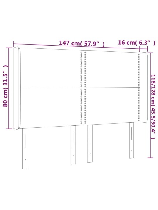 Galvūgalis su LED, žalios spalvos, 147x16x118/128cm, audinys
