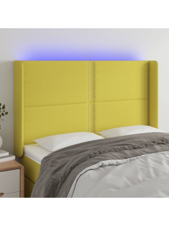 Galvūgalis su LED, žalios spalvos, 147x16x118/128cm, audinys