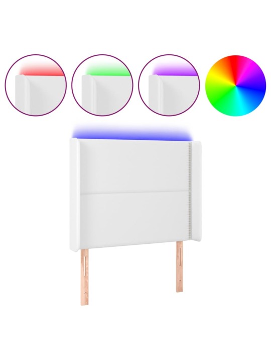 Galvūgalis su LED, baltos spalvos, 83x16x118/128 cm