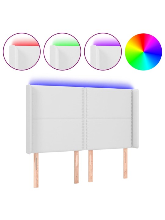 Galvūgalis su LED, baltos spalvos, 147x16x118/128 cm