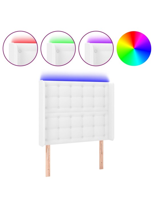 Galvūgalis su LED, baltos spalvos, 103x16x118/128 cm