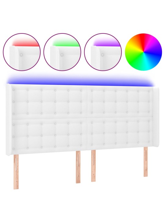 Galvūgalis su LED, baltos spalvos, 147x16x118/128 cm