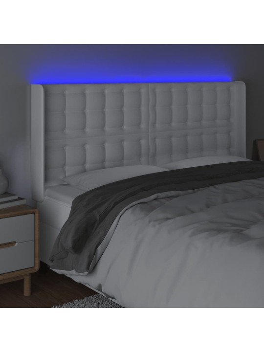 Galvūgalis su LED, baltos spalvos, 147x16x118/128 cm