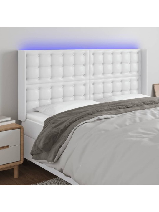 Galvūgalis su LED, baltos spalvos, 147x16x118/128 cm